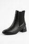 Luves Double Elastic Heel Metal Genuine Leather Women's Heeled Boots Black Skin - 3