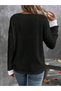 Women's Long Sleeve V-Neck Waffle Blouse - 5