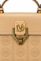 Mink Monogram Printed Stylish Design Women's Hand and Shoulder Bag with Lock and Logo Detail - 7