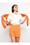 Two Mt Shop Quality Lcw Vision Orange Elastic Waist Plain Viscose Women's Shorts - 2