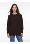 Brown Crew Neck Women's Knitwear Tunic