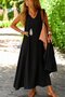 Women's Strappy V-Neck Long Pera Dress and Short-Sleeved Loose Blouse Two-Piece Set - 2
