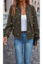 Women's Long Sleeve Front Zipper Pearl Short Modal Jacket - 2