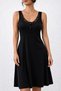 Women's round neck button detailed short viscose dress with straps