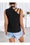 Women's Viscose Blouse with Ribbon Detail on the Shoulder and Semi-Crew Neck - 6
