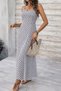 Women's White Rope Strap V-Neck Slit Long Single Jersey Dress - 5
