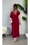 Women's short sleeve one shoulder open waist elastic sandy maxi dress - 4