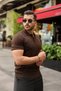 Men's Buttoned Collar Cotton Knitwear T-Shirt - 5