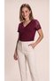 Women's Short Sleeve V-Neck Blouse, Pack of Lace Viscose - 5