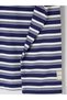 Navy Blue Polo Collar Striped Women's Sweatshirt Tunic - 4