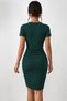Women's Short Sleeve Double Breasted Collar Side Buttoned Asymmetrical Cut Detailed Short Janjan Crepe Dress - 2