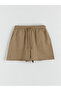 Two Mt Shop Quality Lcw Vision Khaki Elastic Waist Linen Blend Women's Shorts - 5