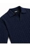 Men's Premium Hair Knit Polo Collar Thick Knitwear Sweater Navy Blue 2Dngr - 5