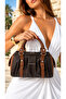 Women's Long Strap Silver Logo Luxury Design Hand and Shoulder Bag Size: 22 X 12 cm - 2
