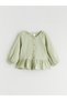 Alita City Farkıyla Lcw Baby Green Oval Collar Baby Girl Muslin Shirt and Pants - 2