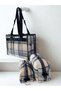 Carrying Bag Full Set 4 Pieces Black Gray Checkered Pattern / Black - 2