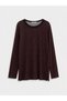Vizyon New Season Burgundy Leopard Patterned Women's T-Shirt - 5