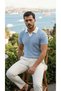 Men's Patterned Short Sleeve Knitwear T-Shirt - 100% Cotton Acrylic
