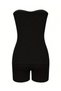 Women's Two Side Slit Strapless Blouse Mini Leggings Camisole Double Set - 4