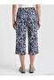 Two Mt Shop Quality Lcw Grace Navy Blue Combed Cotton Patterned Standard & Regular Women's Capri - 4