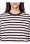 Özmarka New Season Pink Striped Oversize Women's Sweatshirt Tunic - 3
