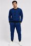 Men's Black and Blue Text Patterned Two-Thread Rastered Tracksuit Set - 4