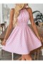 Women's Off-The-Shoulder, Tie-Back, Elastic Waist, Short Jersey Dress - 3
