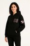 Three thread hooded front and back printed sweatshirt hoodie - black - 4