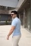 Men's Polo Neck Zipper Detailed T-Shirt - 3