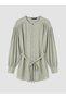 Özmarka New Season Green Belted Textured Women's Shirt Tunic - 5