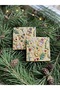 Handmade design porcelain new year themed coaster set two pieces - 2
