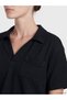 Vizyon New Season Black Polo Collar Women's T-Shirt - 3