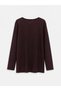 Vizyon New Season Burgundy Leopard Patterned Women's T-Shirt - 6