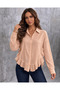Salmon color flounced shirt - 2