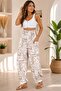 Women's Ethnic Pattern Single Jersey Trousers with Cargo Pocket Detail - 2