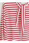 Özmarka New Season Red Striped Oversize Women's Sweatshirt Tunic - 7