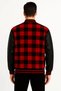 Lumberjack College Jacket with Faux Leather Sleeves and Lining - Claret Red - 2