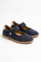 Orpelas Velcro Stitched Genuine Leather Women's Sports Ballerinas Navy Blue Suede - 2