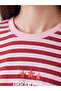 Pink Striped 100% Cotton Women's T-Shirt - 4
