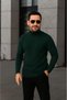 Men's Corded Fabric Knitwear Sweater Set of 3 Beige Khaki Black Regular Turtleneck Full-Throated Knitwear Set Model - 3