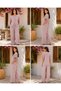Women's short sleeve asymmetrical cut detailed buttoned ruffle blouse and pants two-piece set - 5