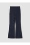 Navy Blue Spanish Leg Women's Sports Leggings Trousers - 4