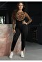 Women's Black Crepe Fabric Pants - 4
