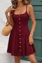 Women's Rope Strap Front Buttoned Lace-Up Short Dress
