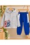 Baby Boy Hooded Lion Printed Top & Striped Jogger Pants Cotton 2-Piece Baby Set - 3