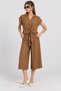 Linen Blouse Trousers Set Lnz0009 Light Brown - 2