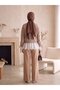 Lace Detailed Knitwear Cardigan with Tieable Sleeves Mink - 3