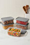 Set of 5 Rectangular Storage Containers 2000 ml Refrigerator Organizer Freezer Compatible - 2