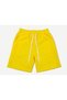 Makiteks Women's Gray Yellow Double Comfortable Cut Elastic Waist Pocketed Combed Cotton Shorts Daily Basic Regenerated Sweat Bermuda - 2