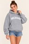 Women's Michigan Printed Oversize Cotton Hooded Sweatshirt
